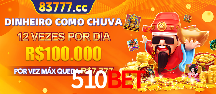 Banner do programa de recompensas Recomende para amigos do 510BET, detalhando os bônus por convidar amigos, com prêmios que chegam a R$288.888.