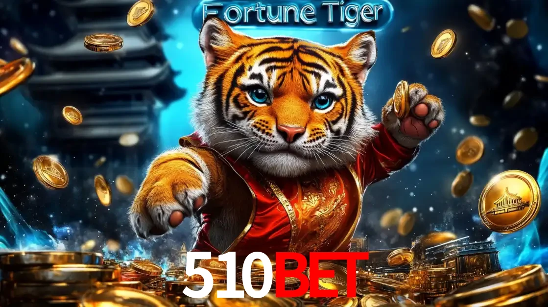 Imagem promocional do jogo de slot Fortune Tiger, com um tigre majestoso em traje tradicional cercado por uma fortuna em moedas de ouro, disponível agora no cassino 510BET.
