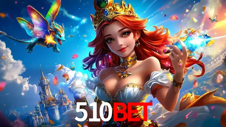 A princesa de um reino de fantasia mágico, com seu pequeno dragão, apresentando um mundo de prêmios encantados nos jogos de caça-níqueis do cassino 510BET.